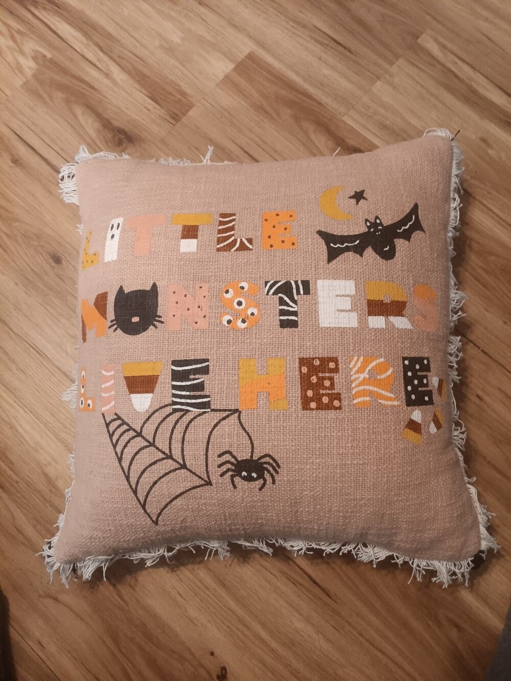 Indigo Moon Home Little Monsters Live Here Halloween Square Pillow Indigo Moon